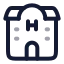 Hotel icon with twotone rounded style