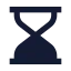 Hourglass icon with solid sharp style
