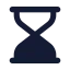 Hourglass icon with solid standard style