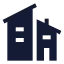 House icon with solid sharp style