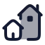 House icon with duotone rounded style