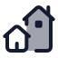 House icon with duotone standard style