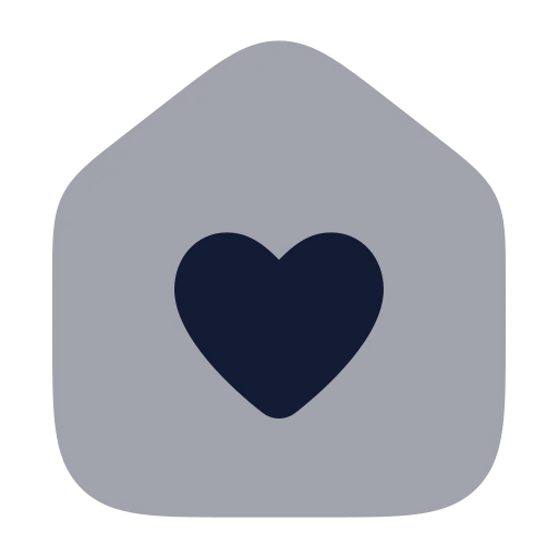House Heart Icon in Bulk Rounded style
