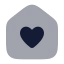 Househeart icon with bulk rounded style