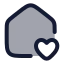 Househeart icon with duotone rounded style