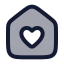 Househeart icon with duotone rounded style