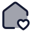 Househeart icon with duotone standard style