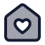 Househeart icon with duotone standard style