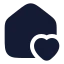 Househeart icon with solid rounded style