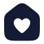 Househeart icon with solid rounded style