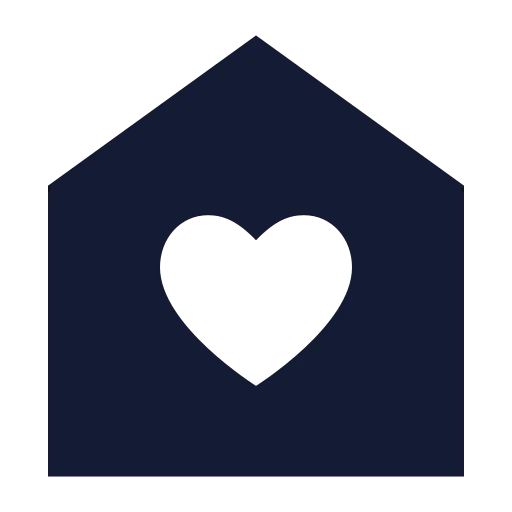 House Heart Icon in Solid Sharp style