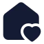 Househeart icon with solid standard style