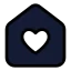 Househeart icon with solid standard style