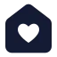 Househeart icon with solid standard style