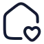 Househeart icon with stroke rounded style