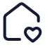 Househeart icon with stroke standard style