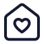Househeart icon with stroke standard style