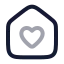 Househeart icon with twotone rounded style
