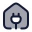 Houseplug icon with duotone rounded style