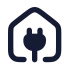 Houseplug icon with solid rounded style