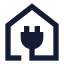 Houseplug icon with solid sharp style