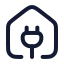 Houseplug icon with stroke rounded style