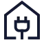 Houseplug icon with stroke sharp style