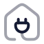 Houseplug icon with twotone rounded style