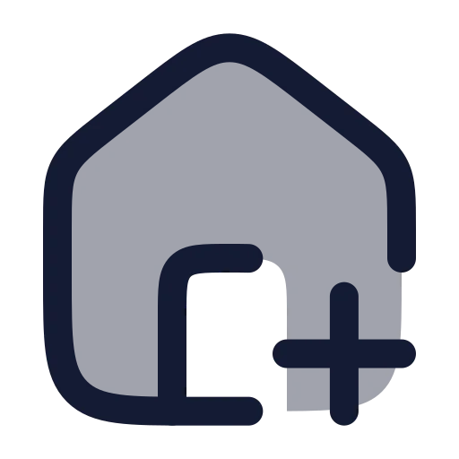 House Plus Icon in Duotone Rounded style