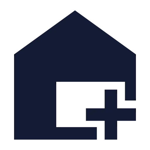 House Plus Icon in Solid Sharp style