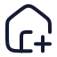 Houseplus icon with stroke rounded style