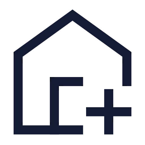 House Plus Icon in Stroke Sharp style