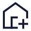 Houseplus icon with stroke sharp style