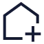 Houseplus icon with stroke sharp style