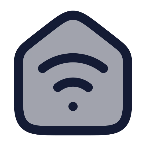 House Wifi Icon in Duotone Rounded style