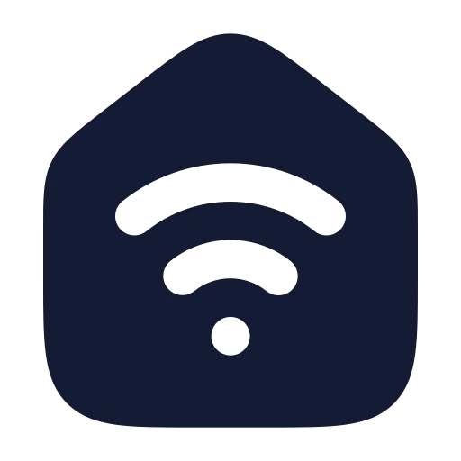 House Wifi Icon in Solid Rounded style