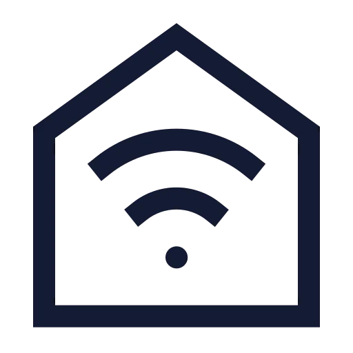 House Wifi Icon in Stroke Sharp style