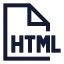Htmlfile icon with stroke sharp style