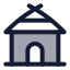 Hut icon with duotone standard style