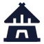 Hut icon with solid sharp style