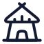 Hut icon with stroke rounded style