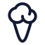 Icecream icon with stroke rounded style
