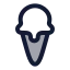 Icecream icon with duotone rounded style