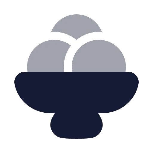 Ice Cream Bowl Icon in Bulk Rounded style