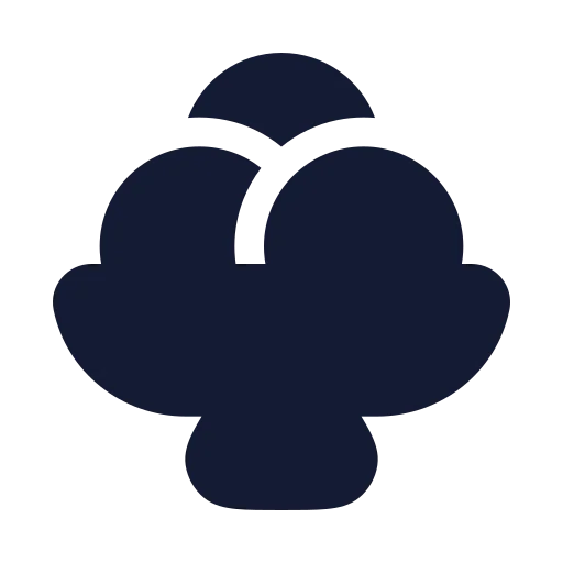 Ice Cream Bowl Icon in Solid Rounded style