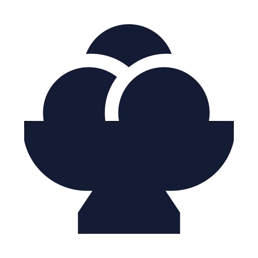 Ice Cream Bowl Icon in Solid Sharp style