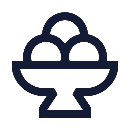 Ice Cream Bowl Icon in Stroke Sharp style
