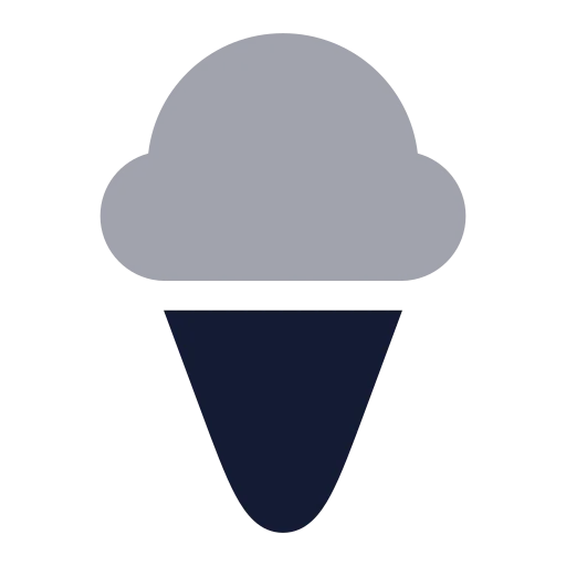 Ice Cream Cone Icon in Bulk Rounded style