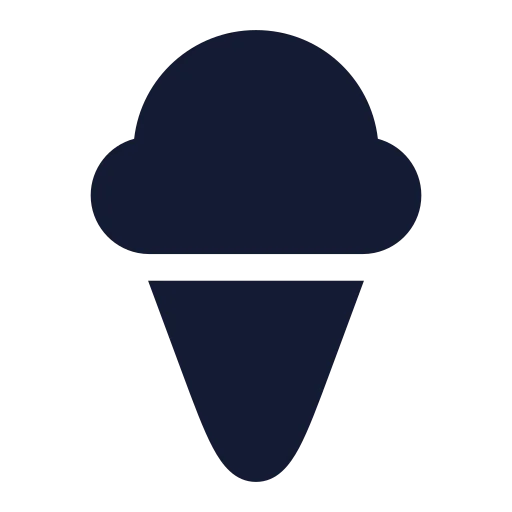 Ice Cream Cone Icon in Solid Rounded style