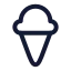 Icecreamcone icon with stroke rounded style